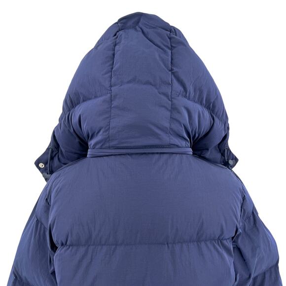 Good American Womens Iridescent Quilted Hooded Puffer Jacket in Blue Size Medium - Picture 13 of 16